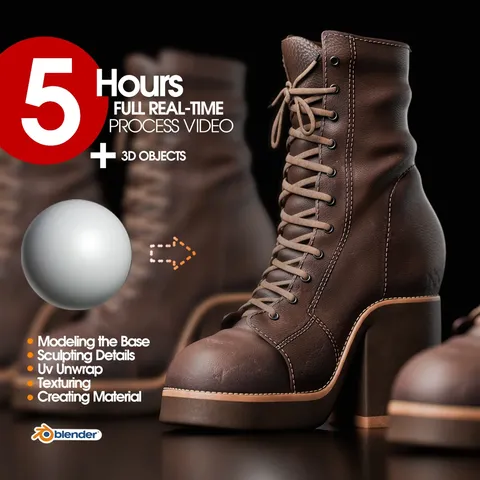 Boot Creation Process - Blender tutorials & courses