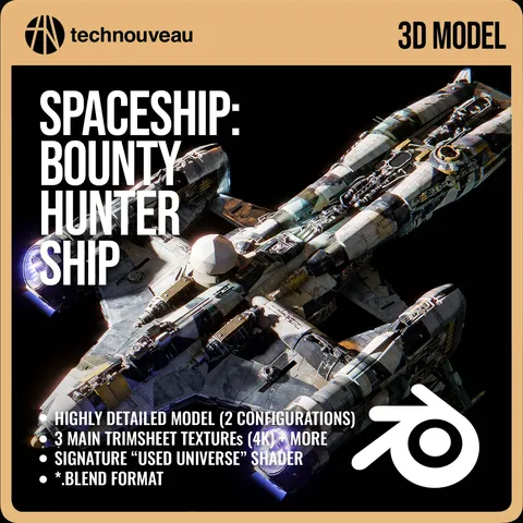 Bounty Hunter Ship - Blender 3d models