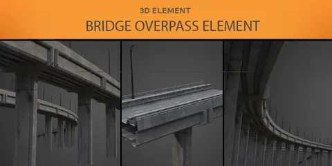 Bridge Overpass Element - Blender 3d models