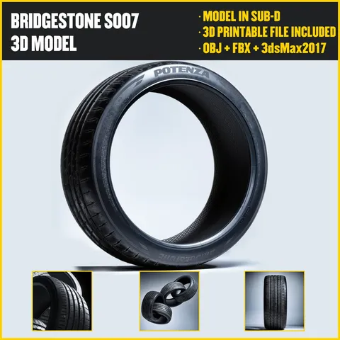 Bridgestone S007 Tire - Blender 3d models
