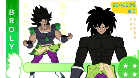 Broly Rigged Model - Blender 3d models