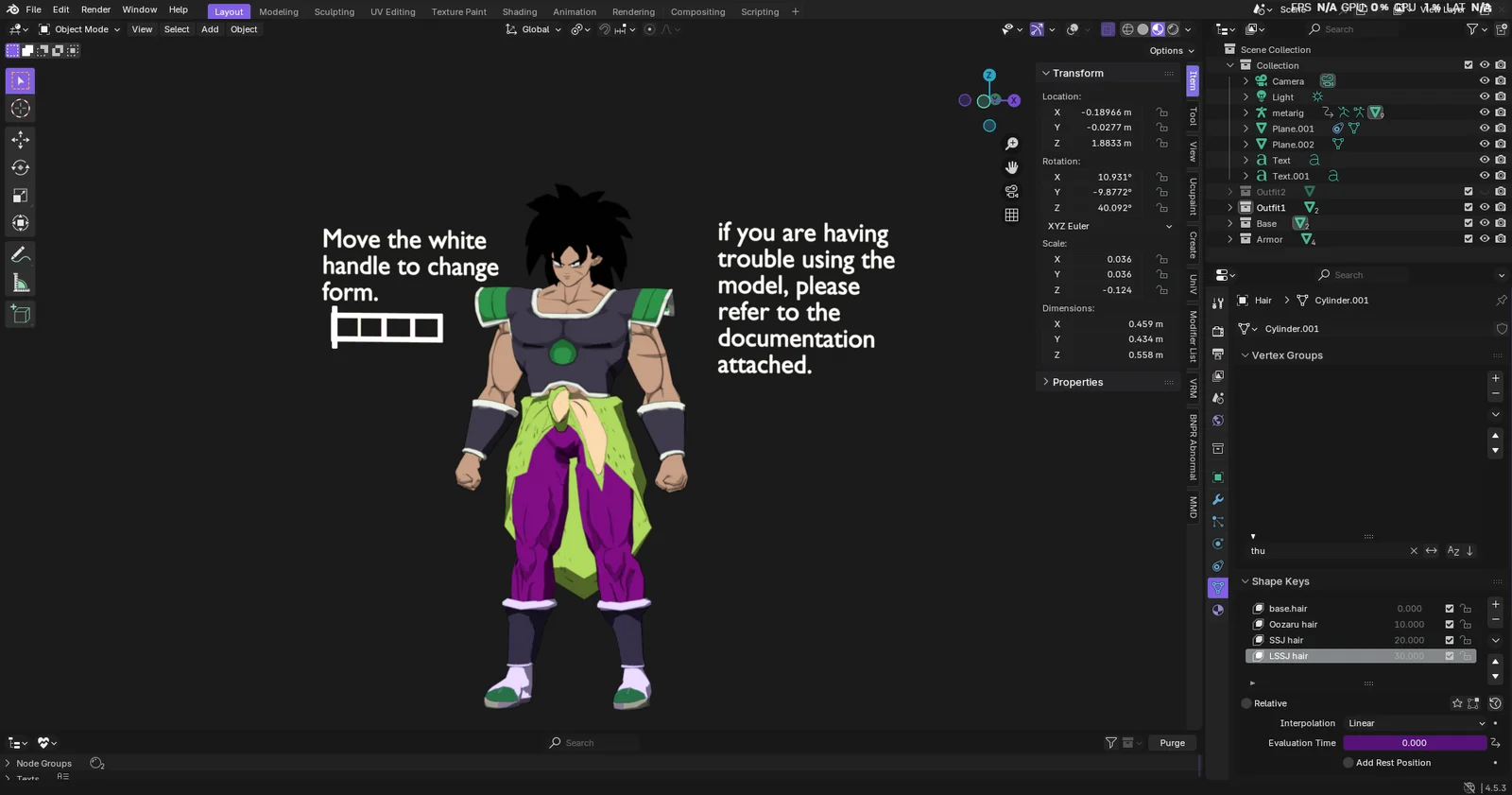 Broly Rigged Model screenshot 4
