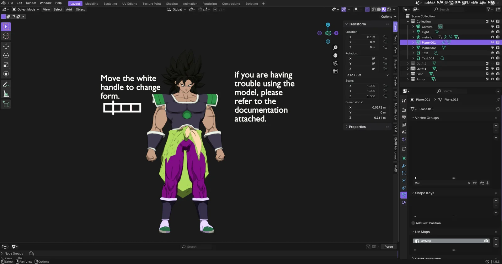 Broly Rigged Model screenshot 5