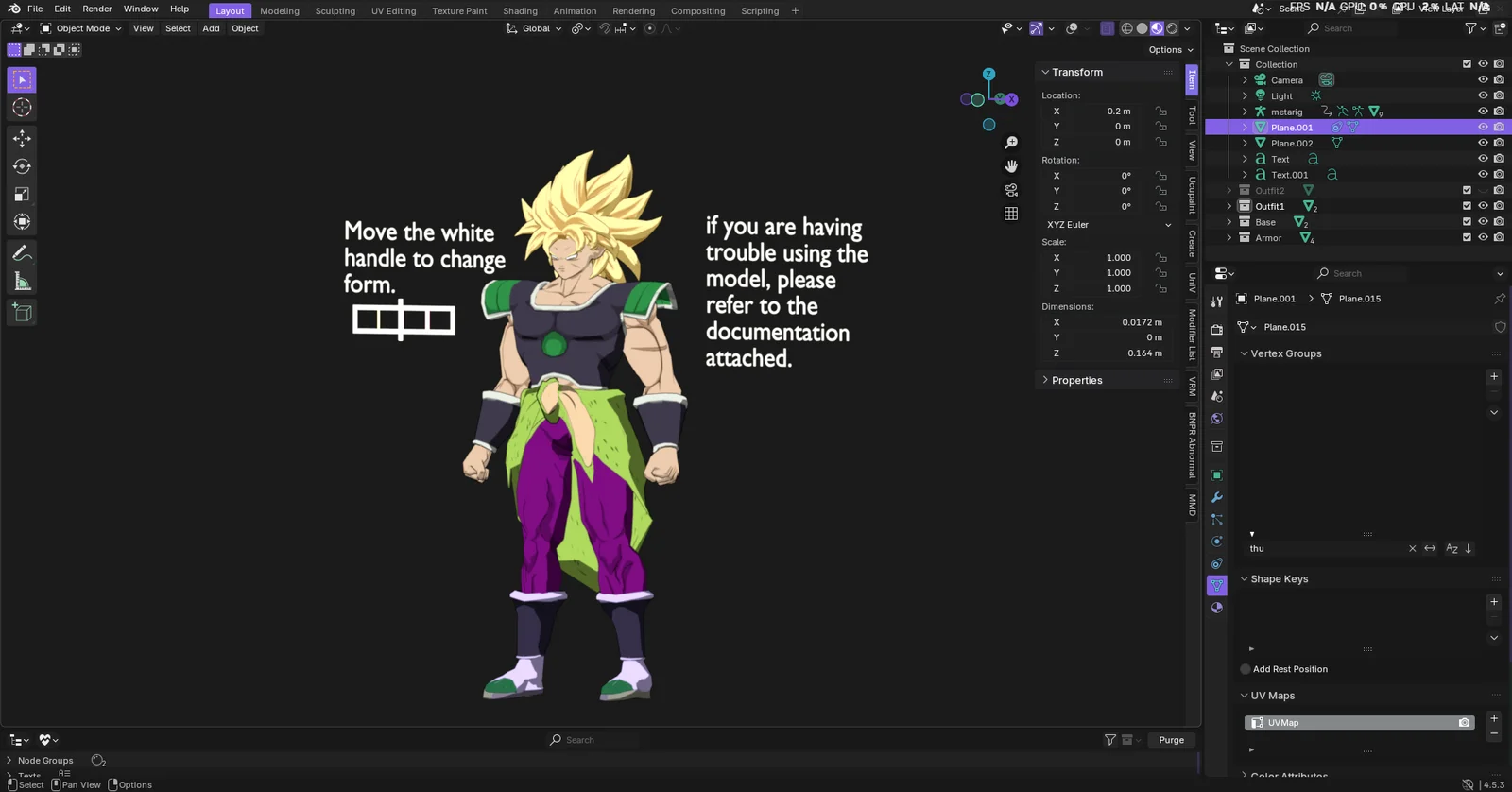 Broly Rigged Model screenshot 6