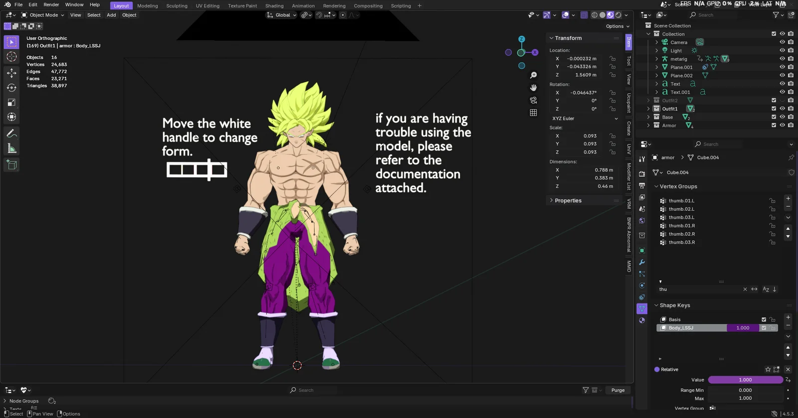 Broly Rigged Model screenshot 7