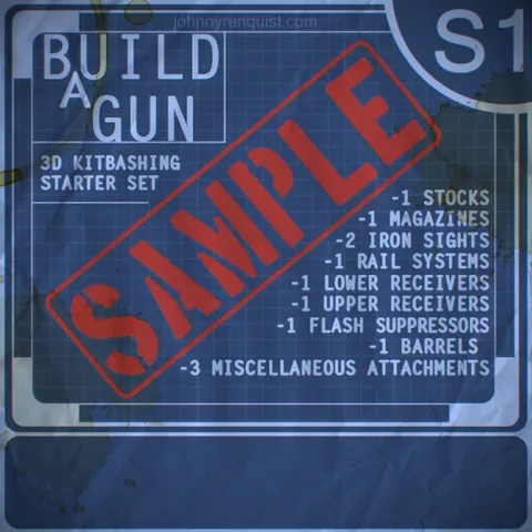Build A Gun Sample - Blender 3d models