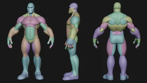 Bulky Character Blockout - Blender 3d models