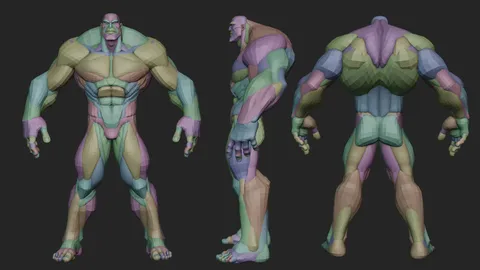 Bulky Warrior Character Blockout - Blender 3d models