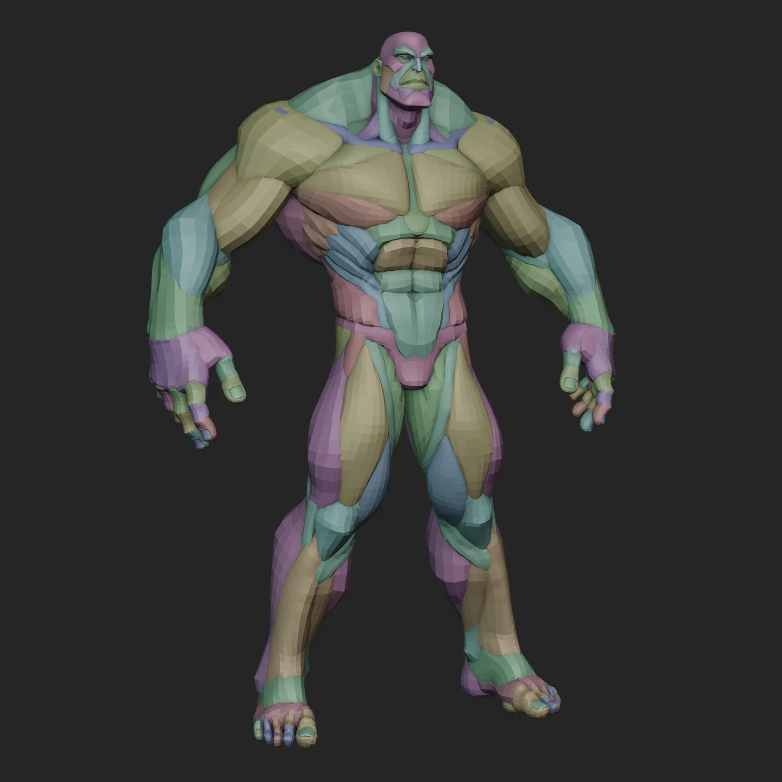 Bulky Warrior Character Blockout screenshot 4