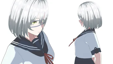 Eyepatch Girl Outfit Bundle - Blender 3d models