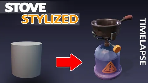 Stylized Camping Stove - Blender 3d models