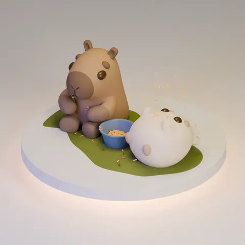 Capybara & Dumpling - Blender 3d models