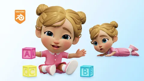 Cartoon 3D Baby Girl - Blender 3d models