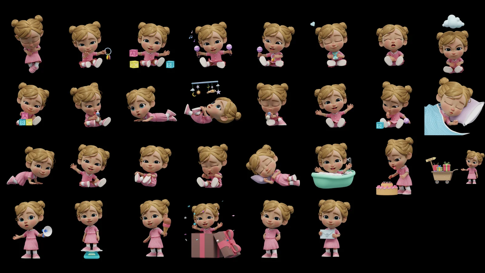 Cartoon 3D Baby Girl screenshot 2
