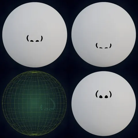 Anime 2D Face Rig - Blender 3d models