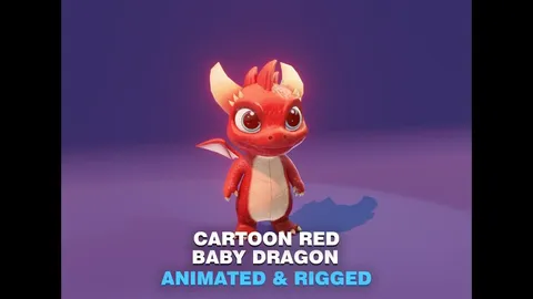 Cartoon Baby Dragon - Blender 3d models