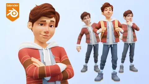 Cartoon Boy Teen - Blender 3d models