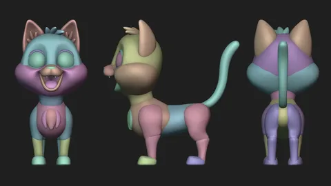 Cartoon Cat Blockout - Blender 3d models