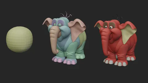 Cartoon Elephant Video Process - Blender tutorials & courses