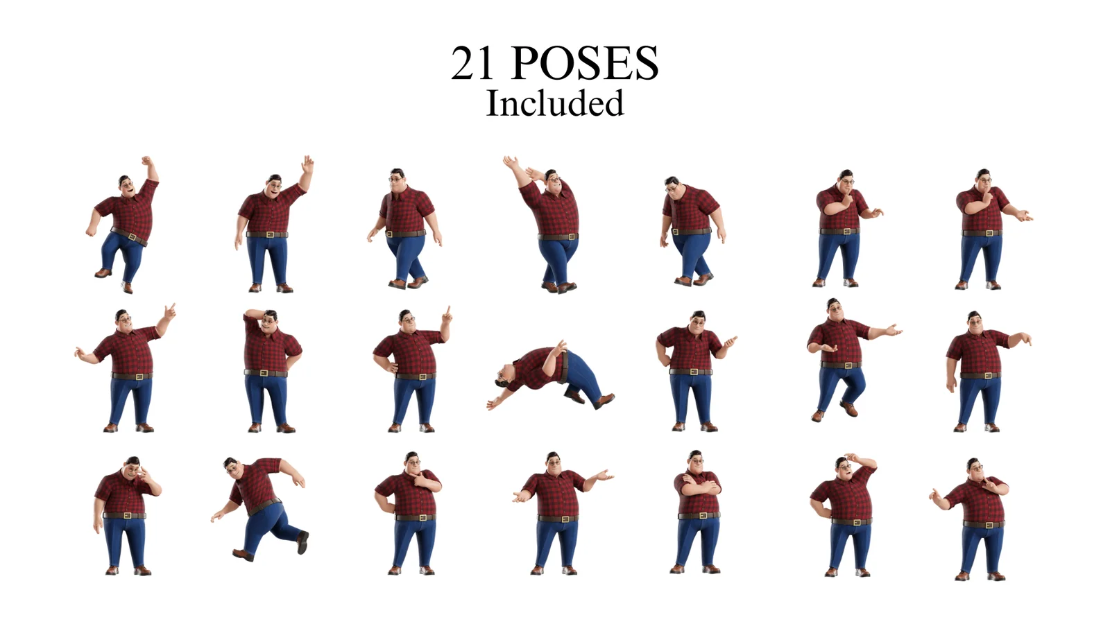 Cartoon Fat Man Character Rigged screenshot 6