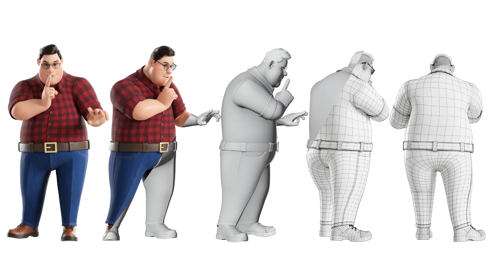 Cartoon Fat Man Character Rigged screenshot 8