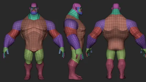 Cartoon Hero Lowpoly Basemesh - Blender 3d models