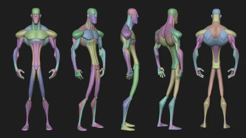Cartoon Male Anatomy Blockout - Blender 3d models