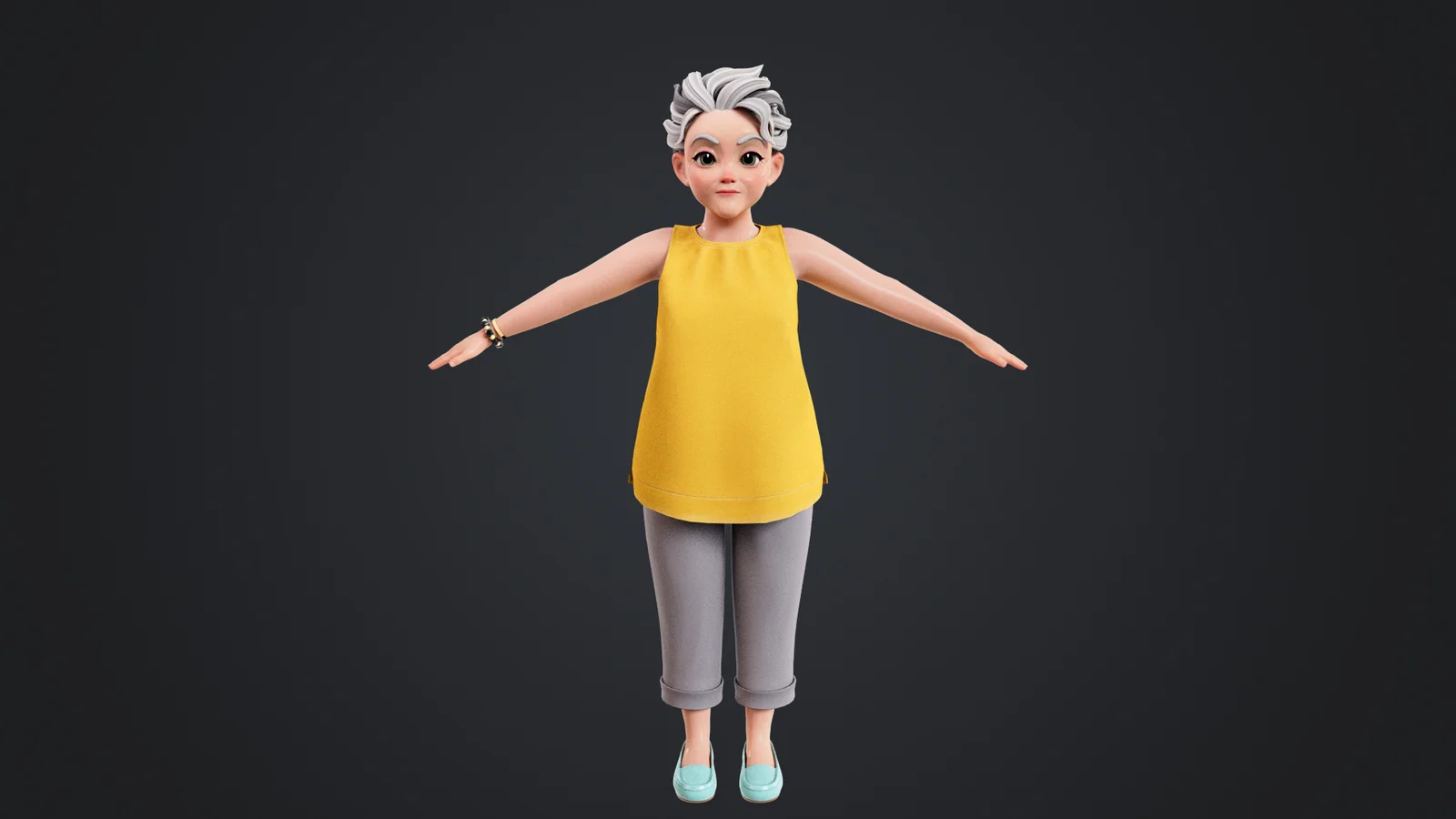 Cartoon Old Woman Rigged screenshot 2