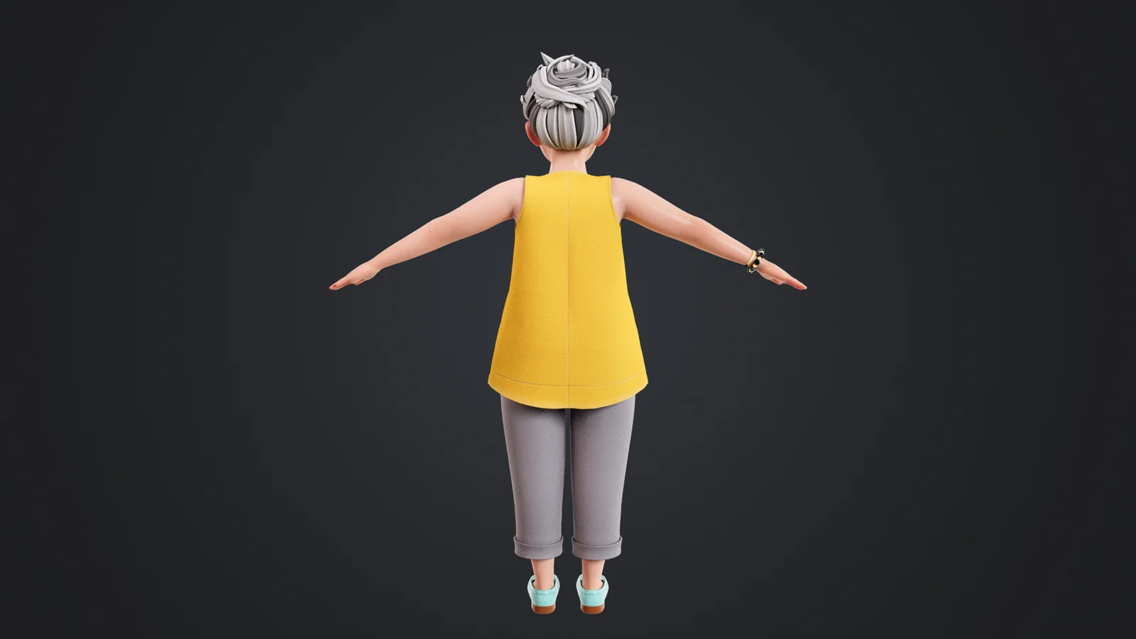 Cartoon Old Woman Rigged screenshot 5