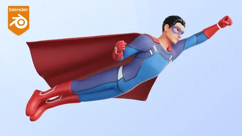 Cartoon Superhero Man - Blender 3d models