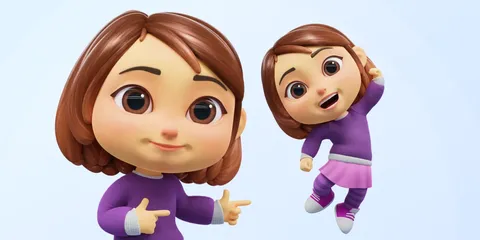 Cartoon White Girl - Blender 3d models