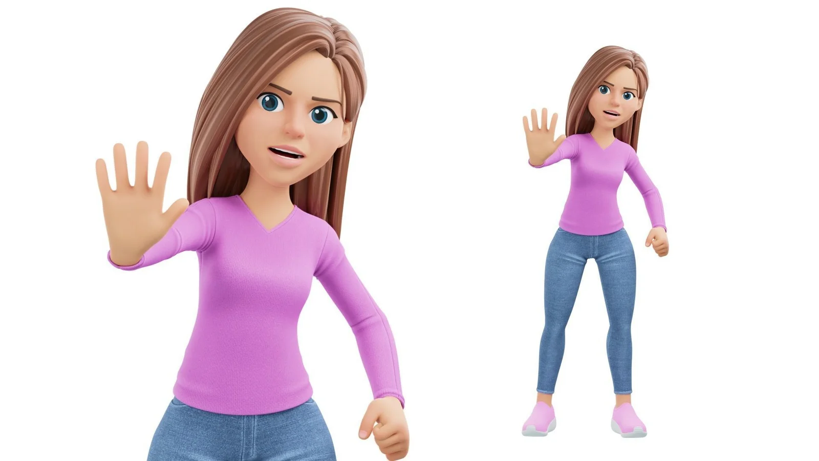 Cartoon Woman Rigged screenshot 4