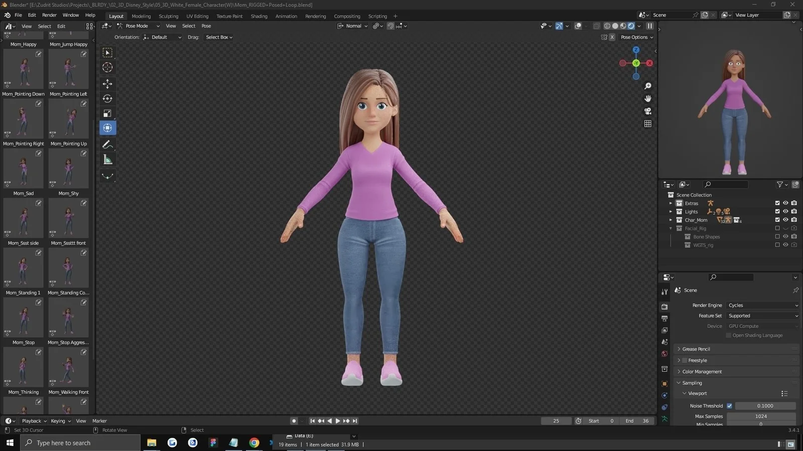 Cartoon Woman Rigged screenshot 6