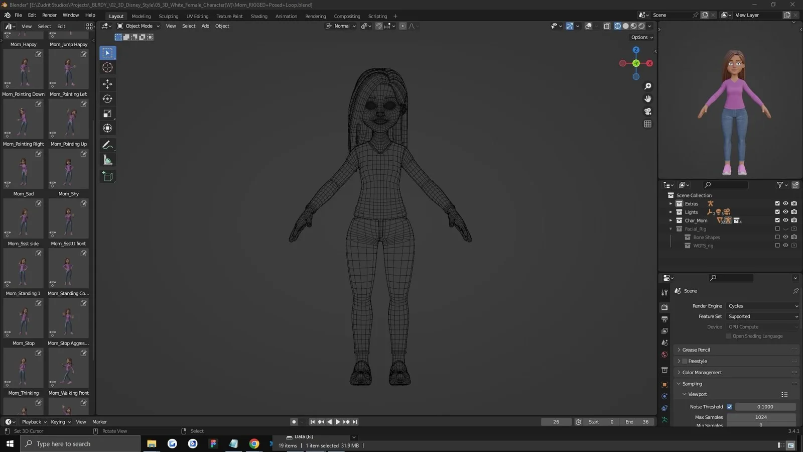 Cartoon Woman Rigged screenshot 7