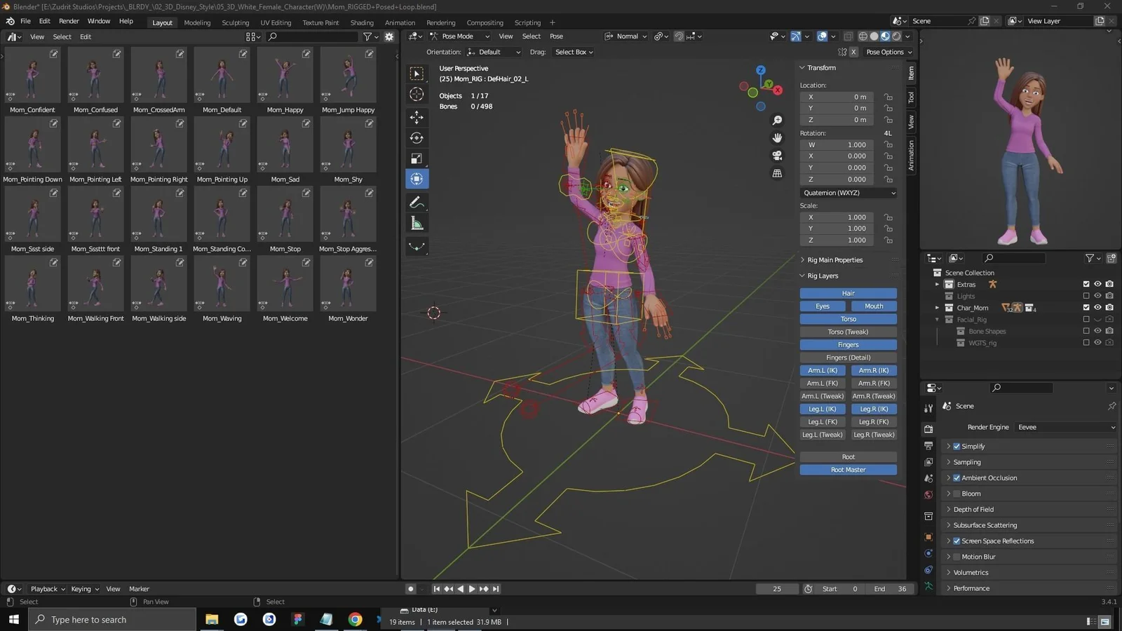 Cartoon Woman Rigged screenshot 8