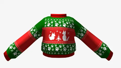 Cat Themed Christmas Sweater - Blender 3d models