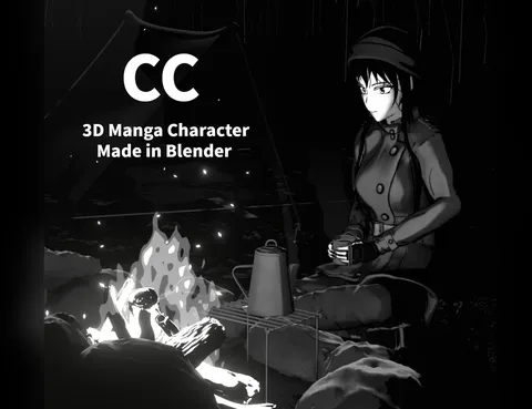 CC Manga Character - Blender 3d models