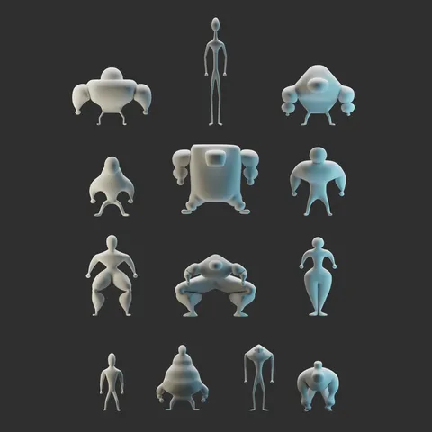 Character Base Mesh Pack - Blender 3d models