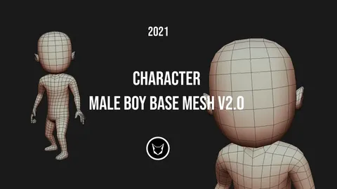 Male Boy Base Mesh - Blender 3d models