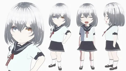 Chibi School Girl - Blender 3d models
