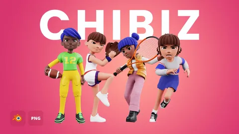 Chibiz Modular Female Character - Blender 3d models