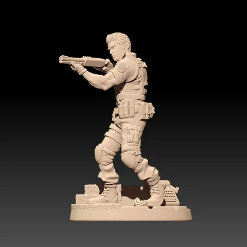 Chris Redfield RE1 miniature - Blender 3d models
