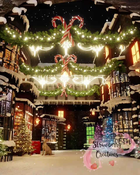 Christmas Diagon Alley - Blender scenes