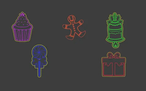 Christmas Neon Signs - Blender 3d models