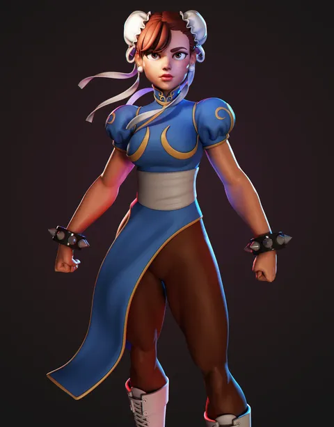 Chun Li Character Creation - Blender tutorials & courses