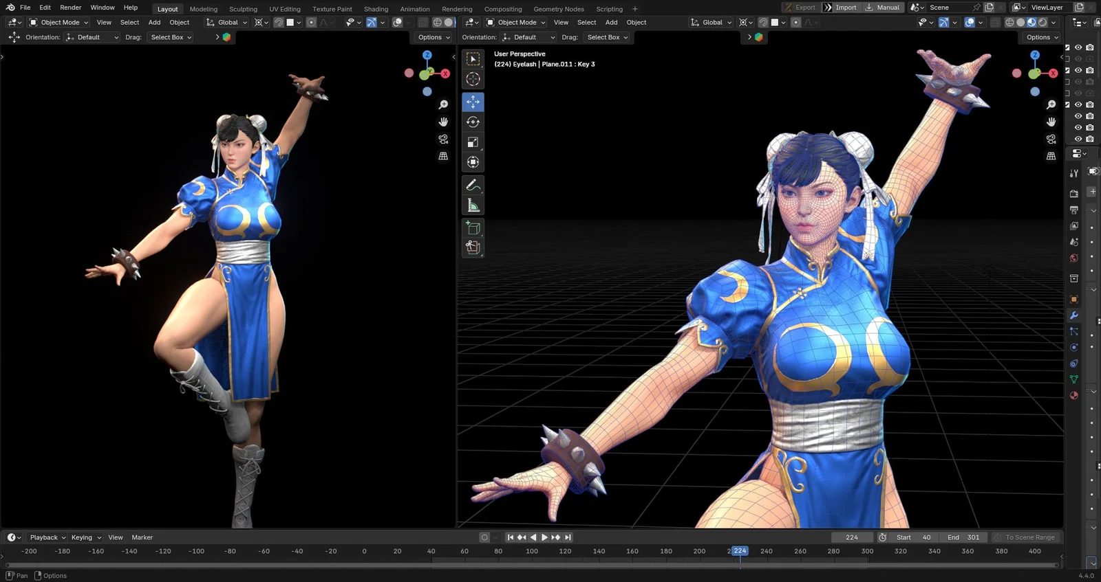 Chunli Character Modeling screenshot 3
