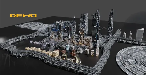 Clean Future City Architecture - Blender 3d models