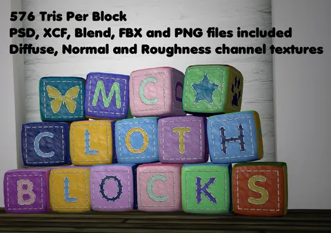 Cloth Blocks - Blender 3d models