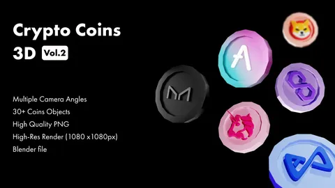 Coinsupply 3D Crypto Coins - Blender 3d models