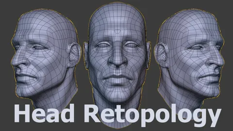 Complete Head and Ear Retopology - Blender tutorials & courses
